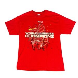 Vintage MLB St Louis Cardinals 2006 World Series Champions Parade T-Shirt Red L